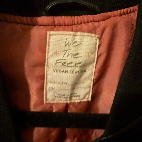 We The Free Black Leather Bomber Jacket - Picture 2 of 7